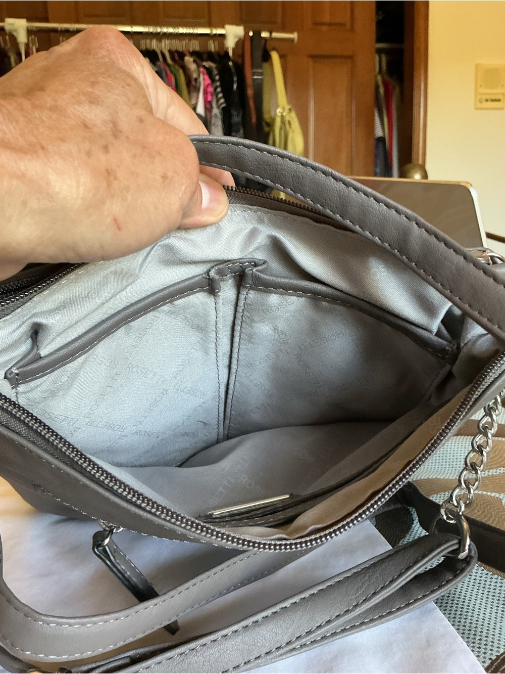 Rosetti Gray Crossbody with Silver Hardware - Picture 8 of 11